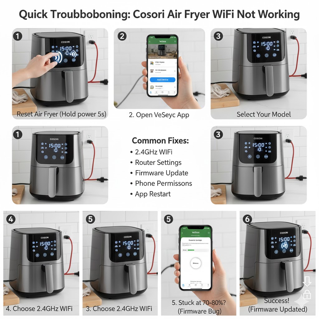 Cosori air fryer wifi not working